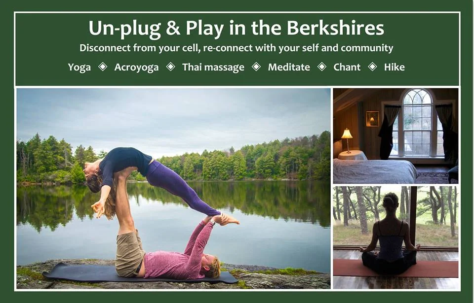 Come back to center. Nourish your body. Connect with your heart. August 23-27, Race Brook Lodge, Sheffield, MA The transition between seasons is a potent time to shift your inner compass. Move mindfully into the next chapter as you: - Connect with your inner strength and fluidity through vinyasa flow yoga - Experience the support of your community through acroyoga, Thai massage and conscious communication - Cultivate deep stillness and receptivity to the beauty around you through hiking and meditation in the wilderness - Open your heart and voice through song and chant