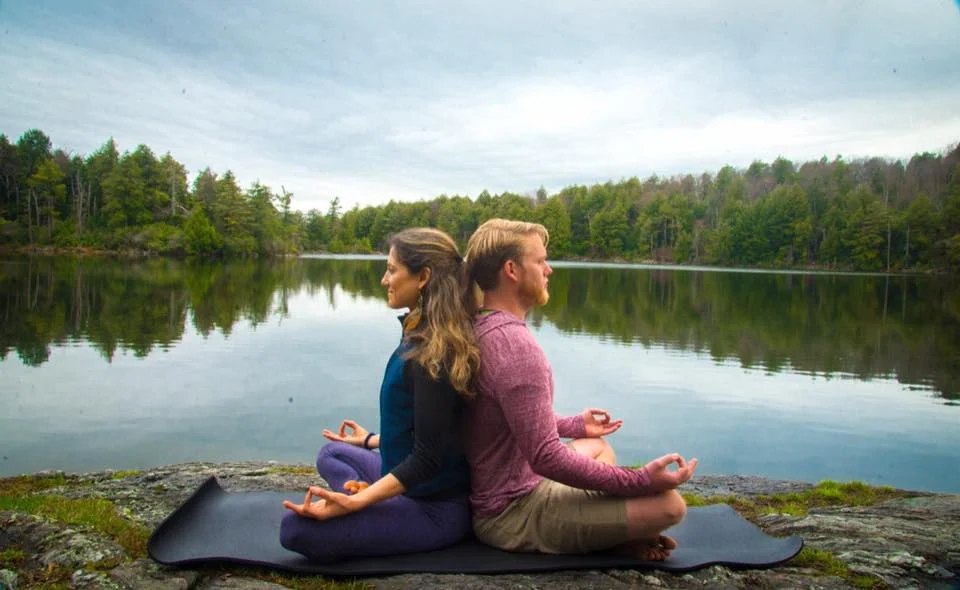 our Guides: Johanna Wise and Paul Harrigan are both Kripalu Yoga Teachers and Licensed Massage Therapists, and acroyoga practitioners (and Johanna is a certified acroyoga instructor). They are spirit buddies who share a deep appreciation for the ways in which yoga, partner/ acroyoga, nature, meditation, chanting and bodywork can open our hearts and connect us with our highest self. Their intention is to offer these tools as support to those on the journey towards greater self-love, empowerment, purpose and peace.