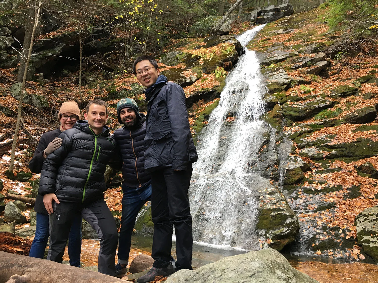 Hiking to the falls.