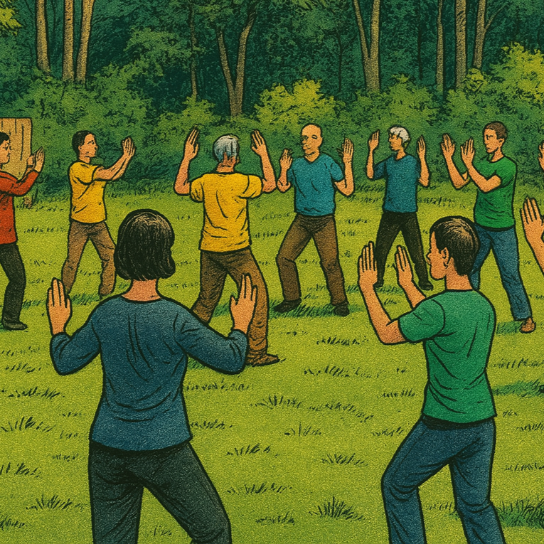 Qi Gong Practice in The Backyard