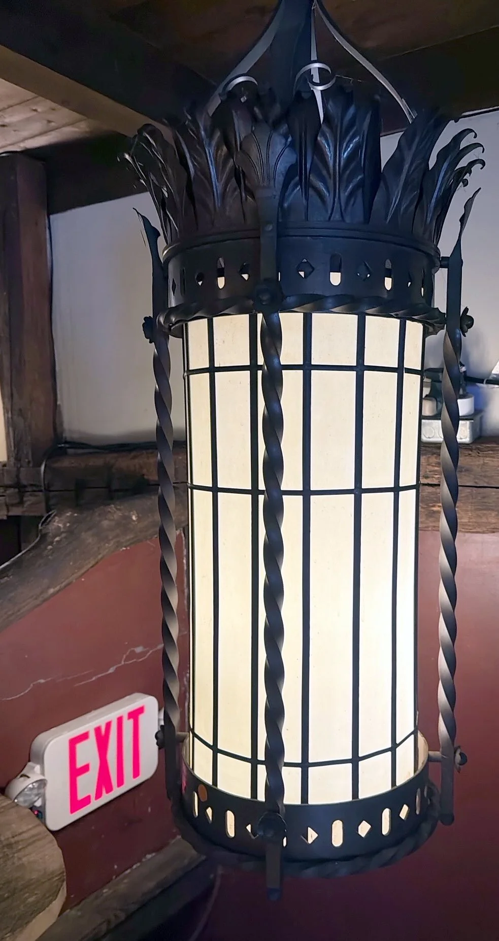 238 Wrought-iron Spanish Revival pendant lantern.jpg