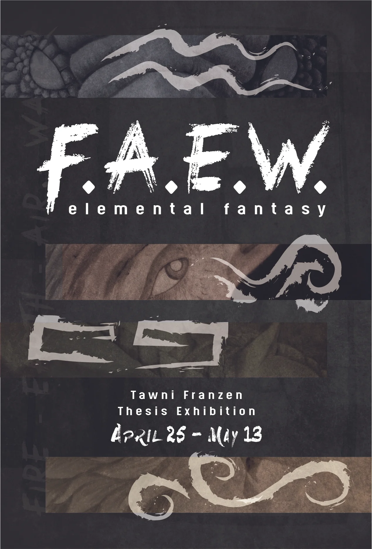 Postcard front for "F.A.E.W." art gallery April-May 2017