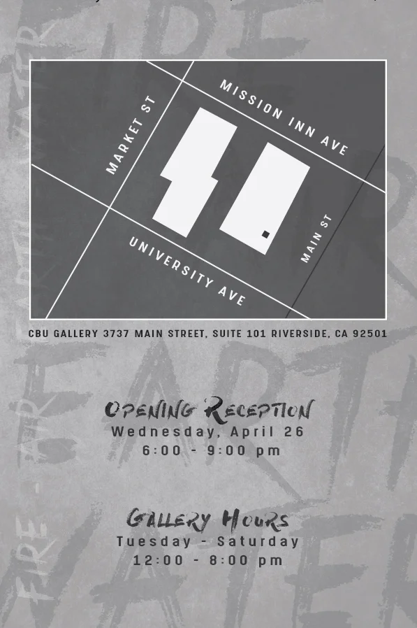 Postcard back for "F.A.E.W." art gallery April-May 2017