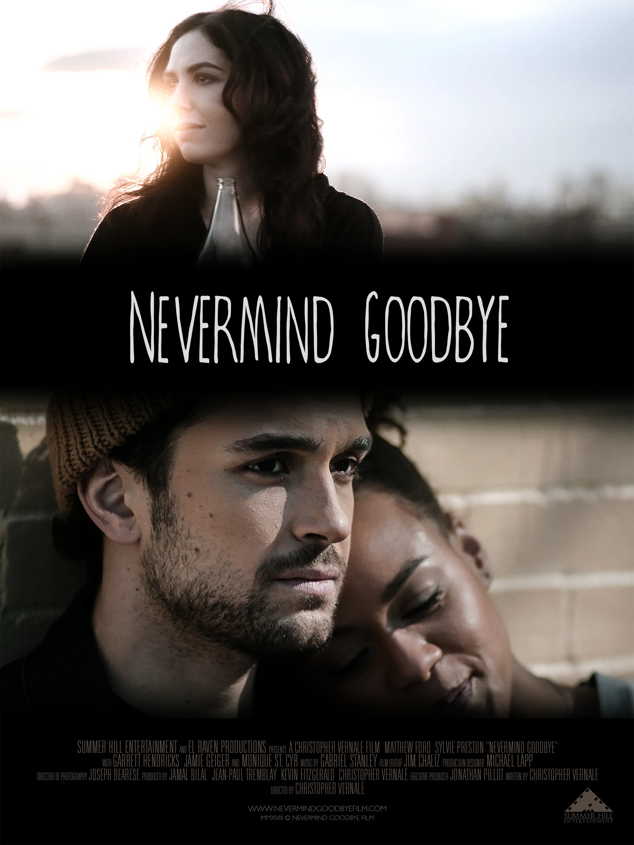 “Nevermind Goodbye” Movie poster for romance film December 2018