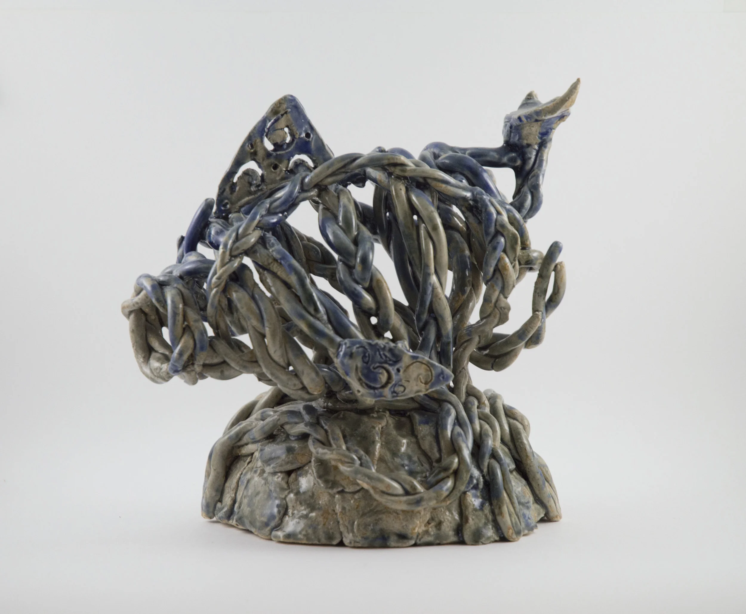 “Braided Dolphin” Stoneware Clay and Glaze