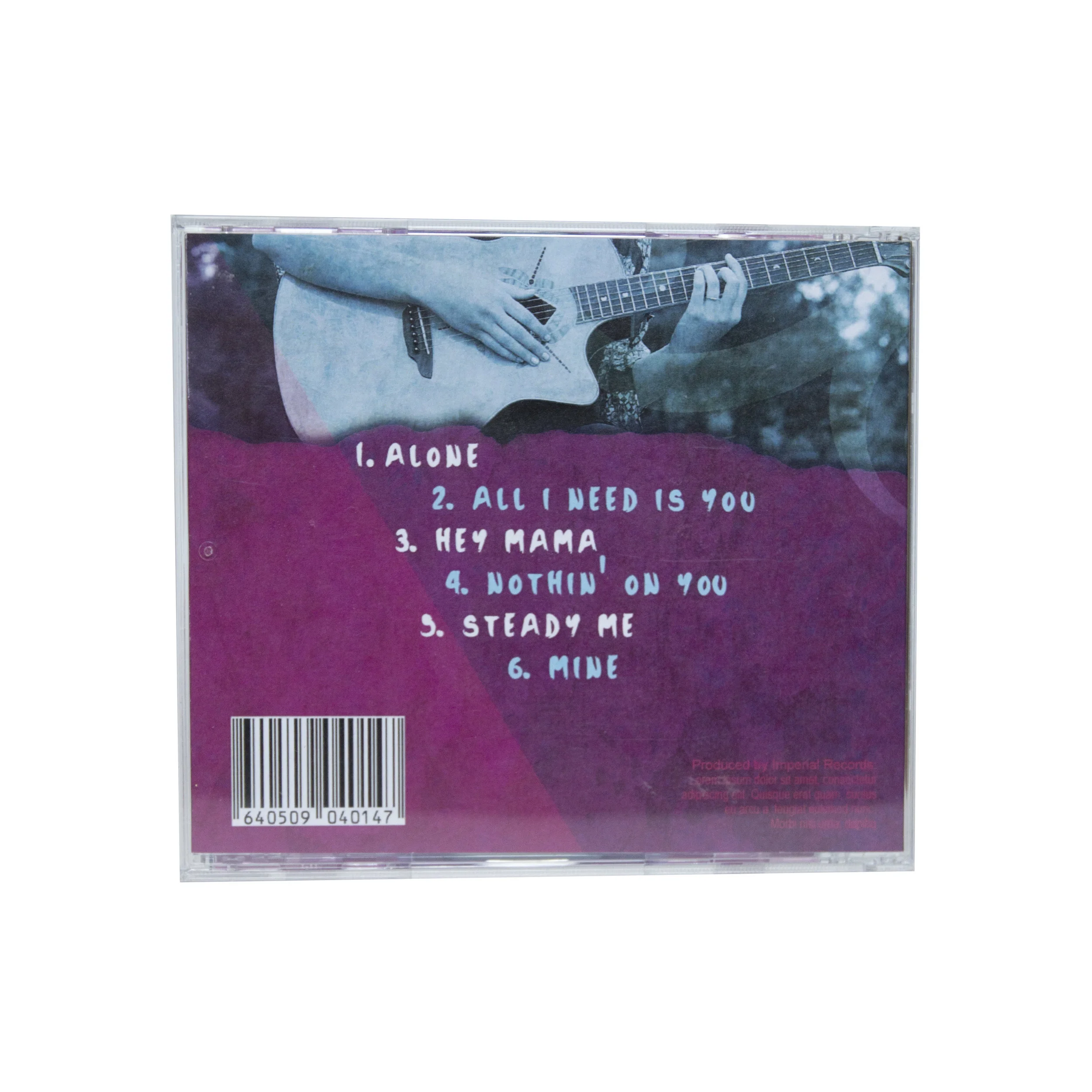 “Hollyn EP” - back December 2015 CD back cover art