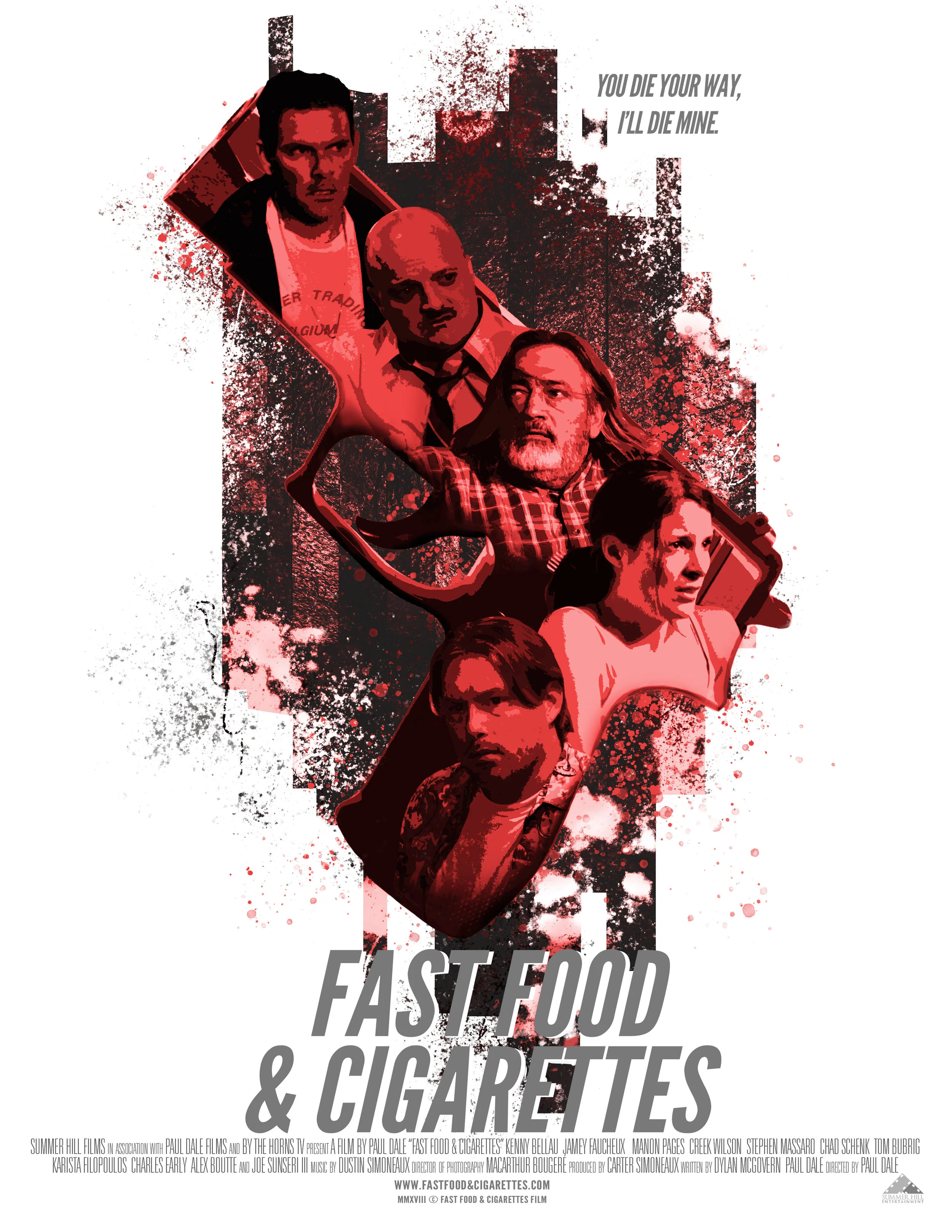 “Fast Food & Cigarettes” Movie poster for silent action film May 2019