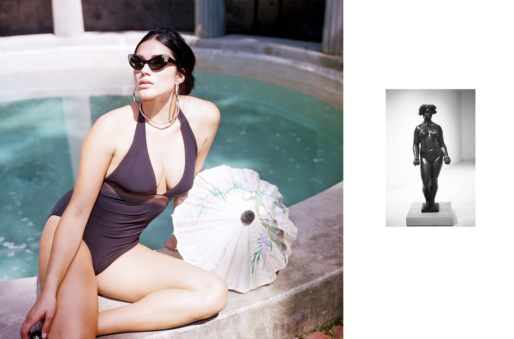 Audra Sunglasses by Cutler & Gross Earrings & Choker by Lucia Rose