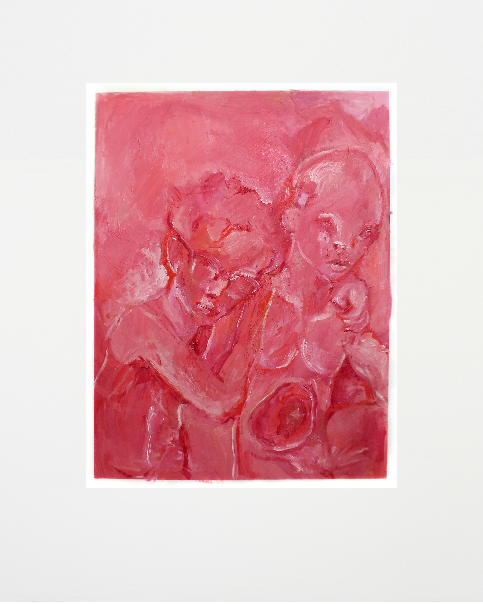 David and Eggheart 2018, oil and crayon on paper