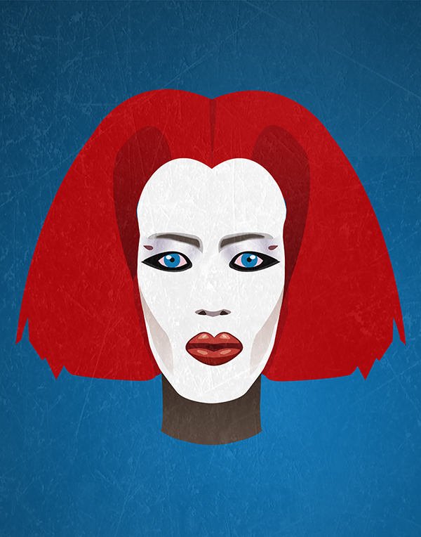 Minimalist Print inspired by Grace Jones and Keith Harring from "Vamp"