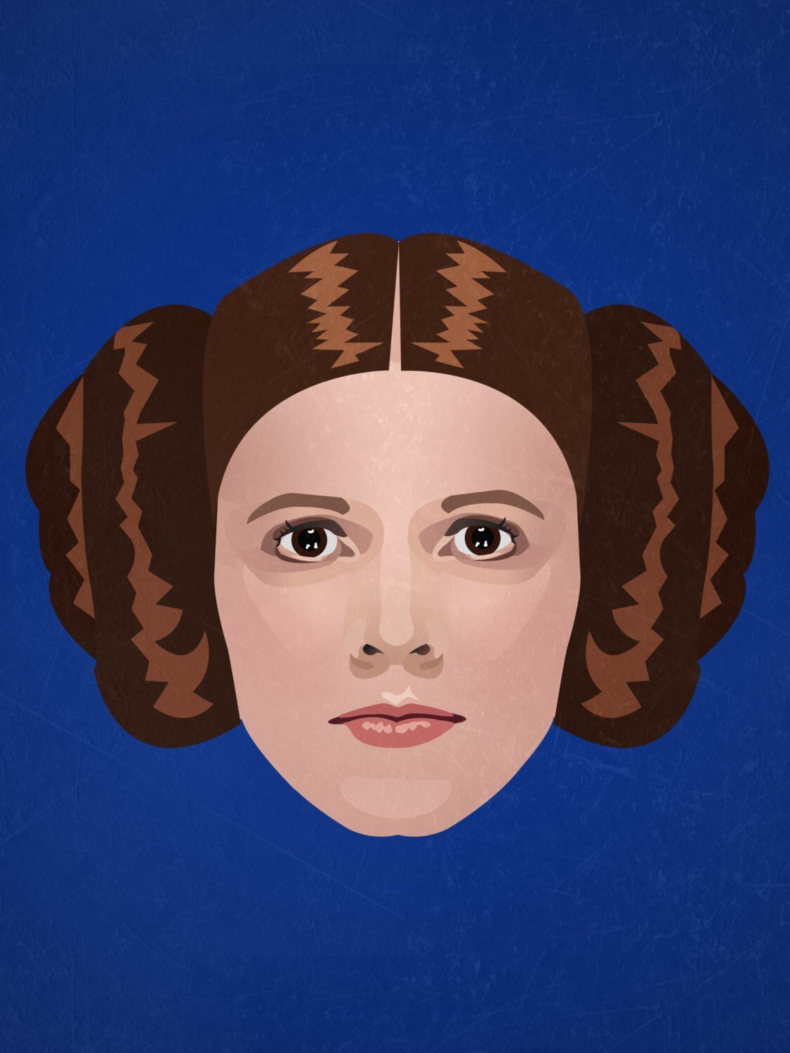 Minimalist Print inspired by Carrie Fisher as  Princess Leia from Star Wars