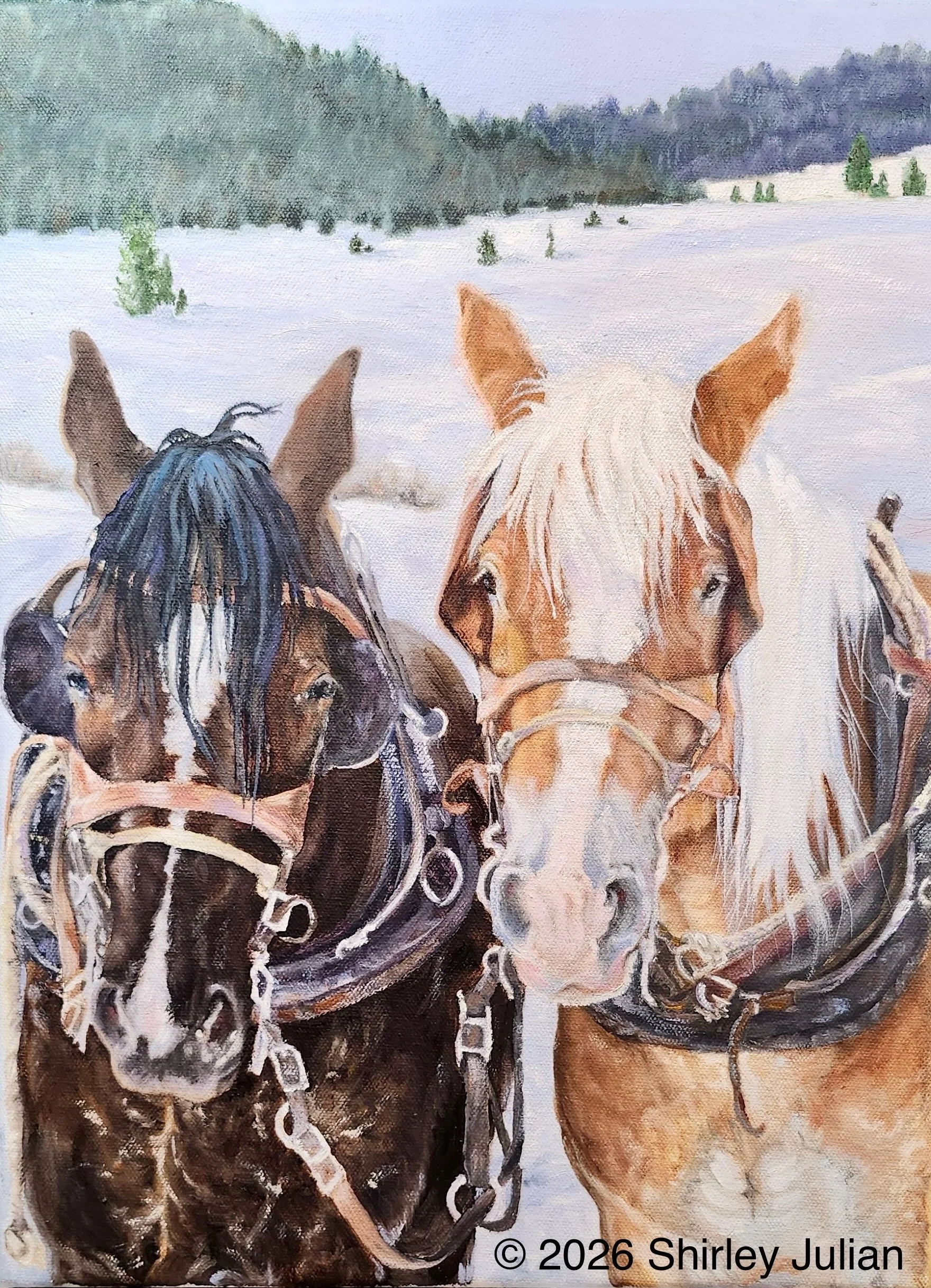 Mutt and Jeff, oil on canvas, 20" x 20" (Copy)