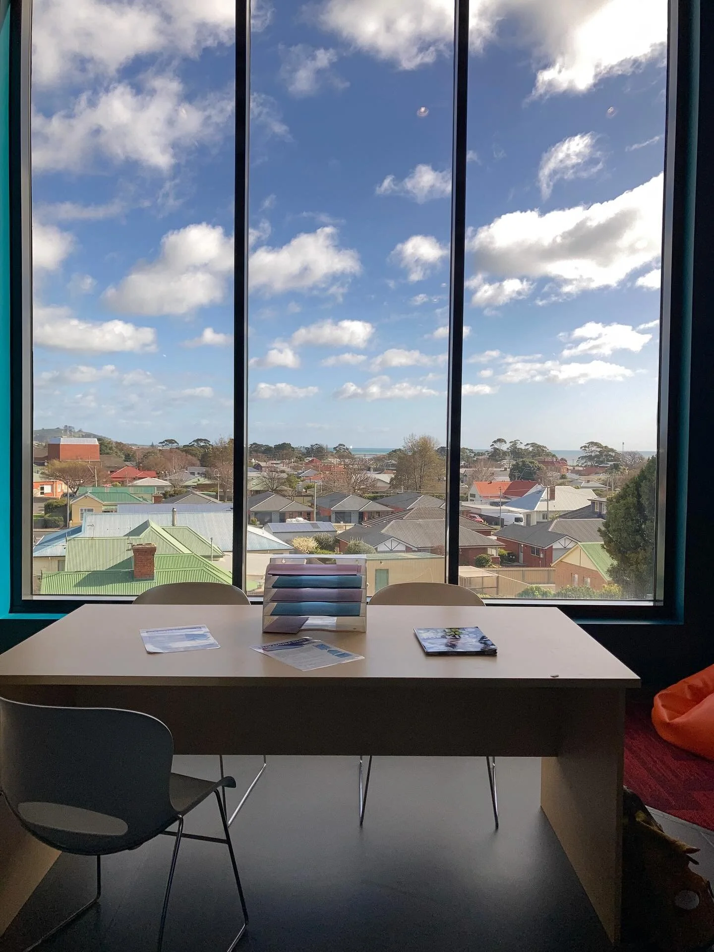 Workspace with a view&hellip; @hivetasmania artist-in-residence, Ulverstone