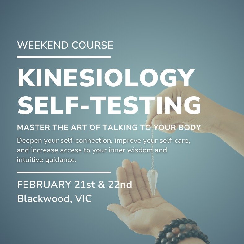 Kinesiology self-testing is a simple, practical way to tune into your body&rsquo;s innate intelligence and make decisions with more ease and confidence.

It can support you to:
&bull; feel more balanced and regulated
&bull; reduce mental overwhelm an