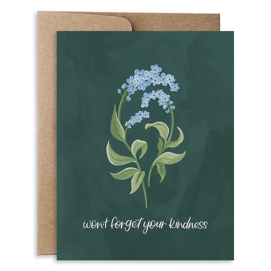  Forget-Me-Nots Thank You Greeting Card 