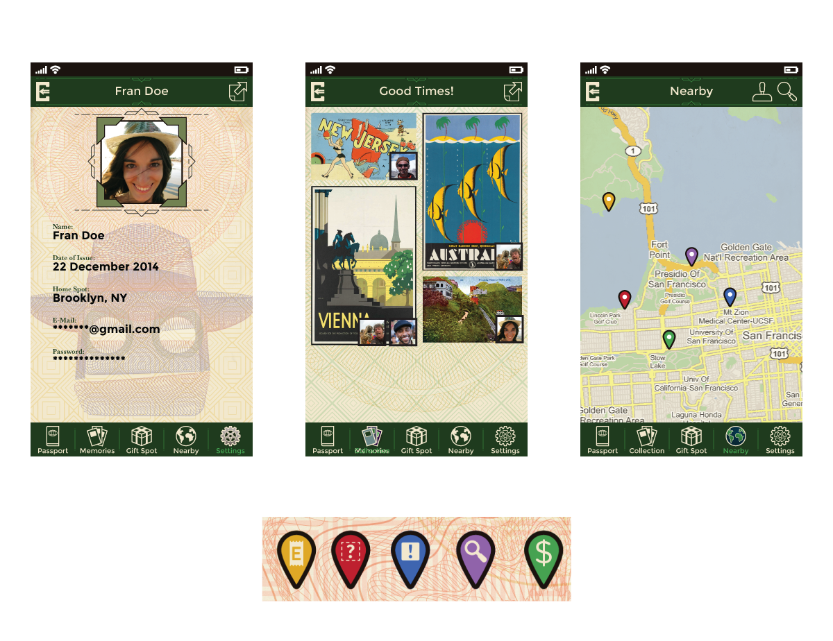 I also designed the mascot and guide for the app, Stampere himself. Part Indiana Jones, part Sir Edmund Hillary, and part R2-D2 he is around to explain, explore and excite.