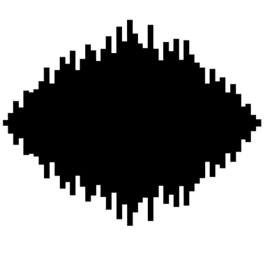 The sensing nature logo which visualises audio of birdsong using a series of moving black bars of different lengths.