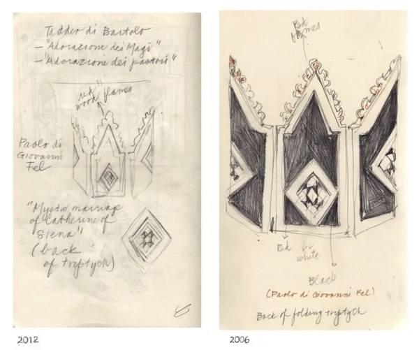 Siena: Compelling Coincidence of Sketchbook Subject (2006 & 2012)