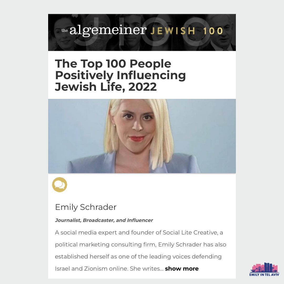 I am honored to be named as one of The @Algemeiner&rsquo;s Top 100 People Positively Influencing Jewish Life alongside other remarkable leaders across nations, faiths, and industries. 

Mazel tov to all! #J100

כבוד גדול עבורי להיבחר על ידי The Algem