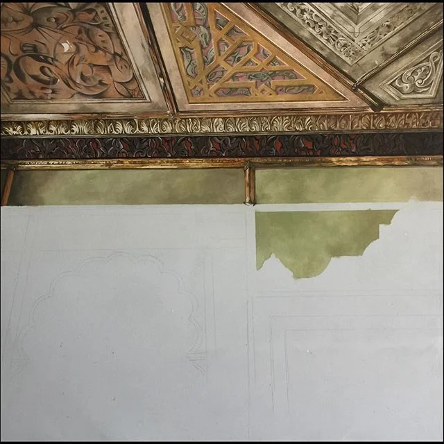 Spent the last couple of days getting back into this painting. It&rsquo;s a 5&rsquo;x5&rsquo; image of the inside of Caff&egrave; Florian, in San Marco, Venice. It&rsquo;s the second oldest coffee house in the world, since 1720. The oldest is in Pari