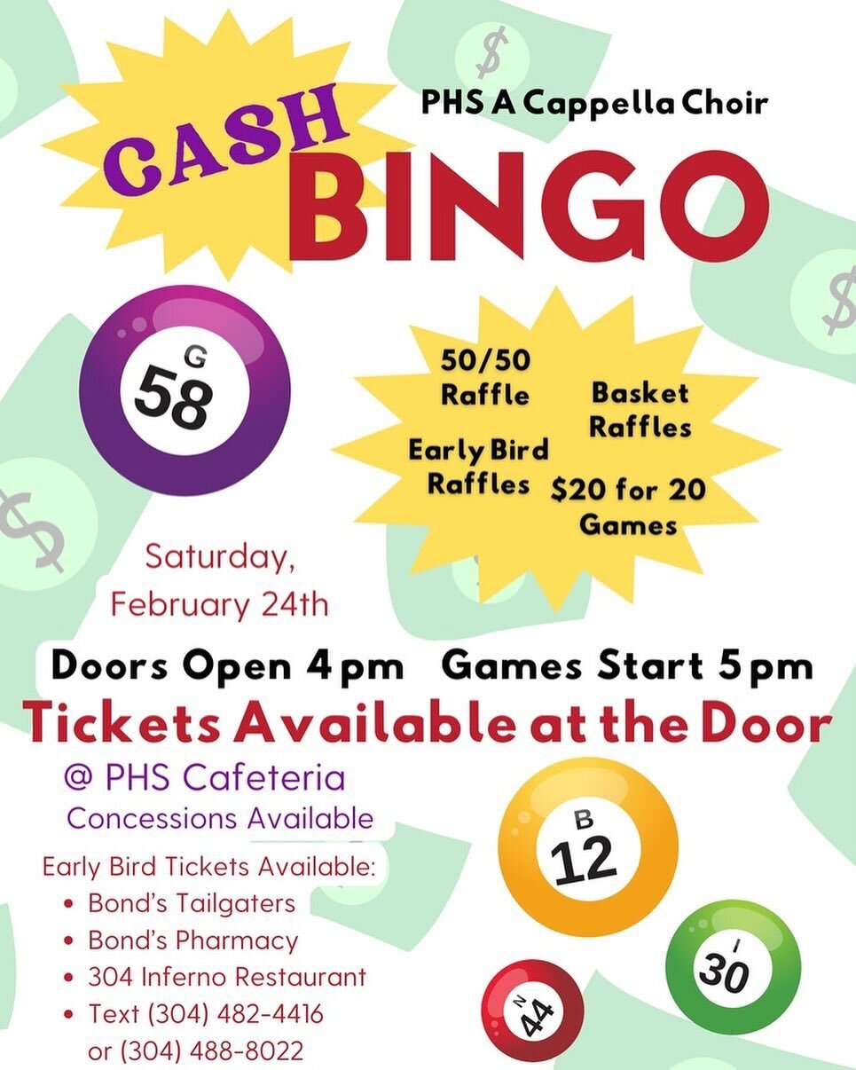 Hi! Just posting this as a reminder that our cash bingo is this Saturday! If you didn&rsquo;t get a chance to purchase tickets, they will be available at the door. See you there!😁