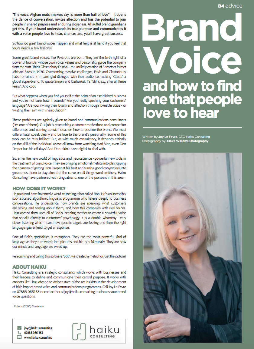 Get a brand voice that people love to hear.