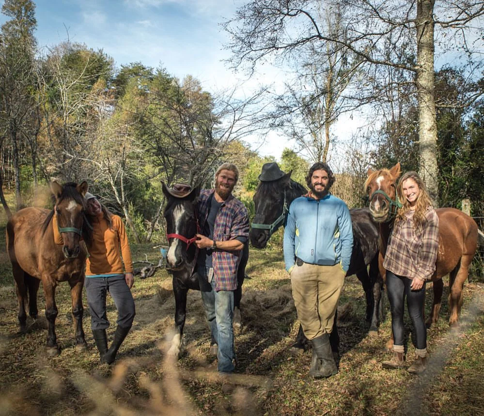 Long Riders united in southern Chile From left, Greta with Harimau, Matty with Blacky, Alejandro with Salvador, Heather with Pichi