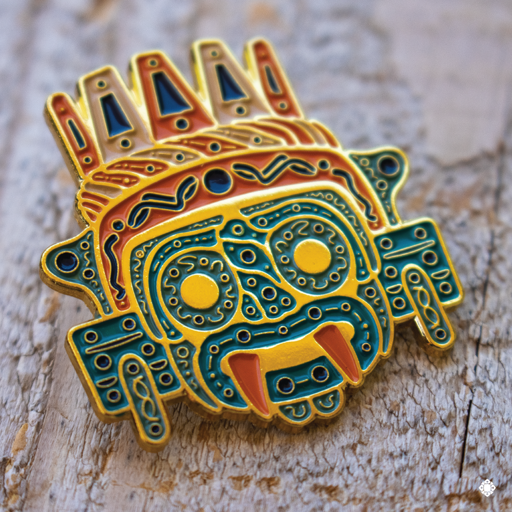 Tlaloc Enamel Pin - Original Mesoamerican Artwork — Izel