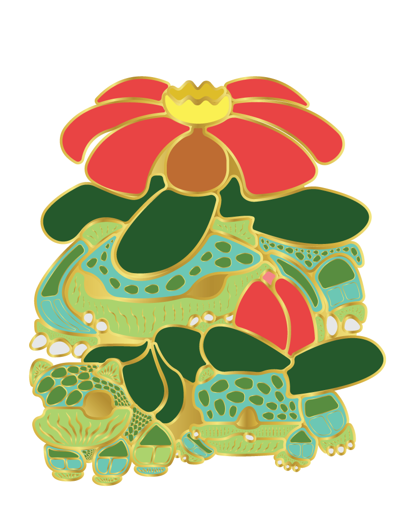 AztecaMon Bulbasaur Family Enamel Pin