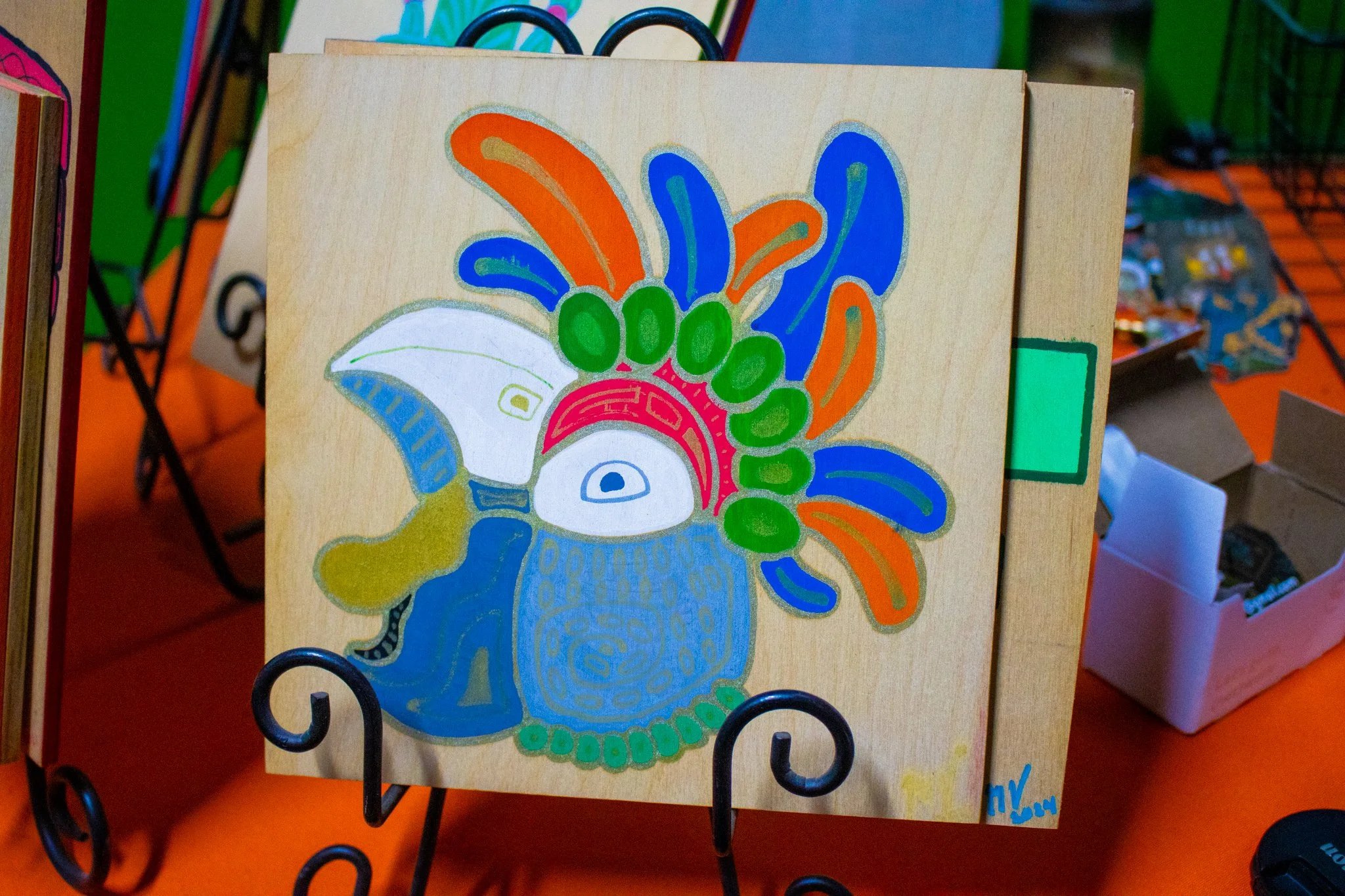 Macaw Wood Painting