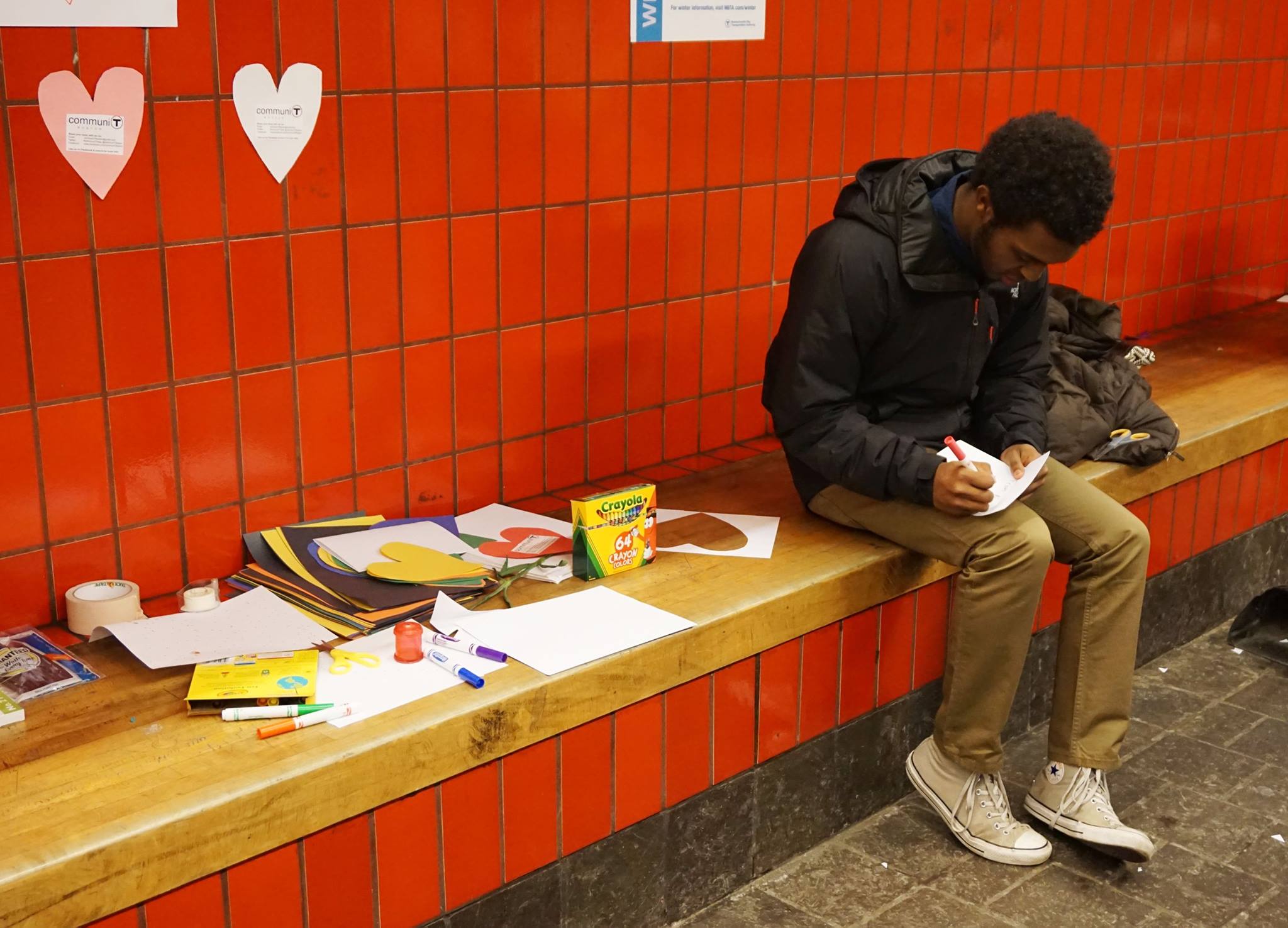  Man writing note 