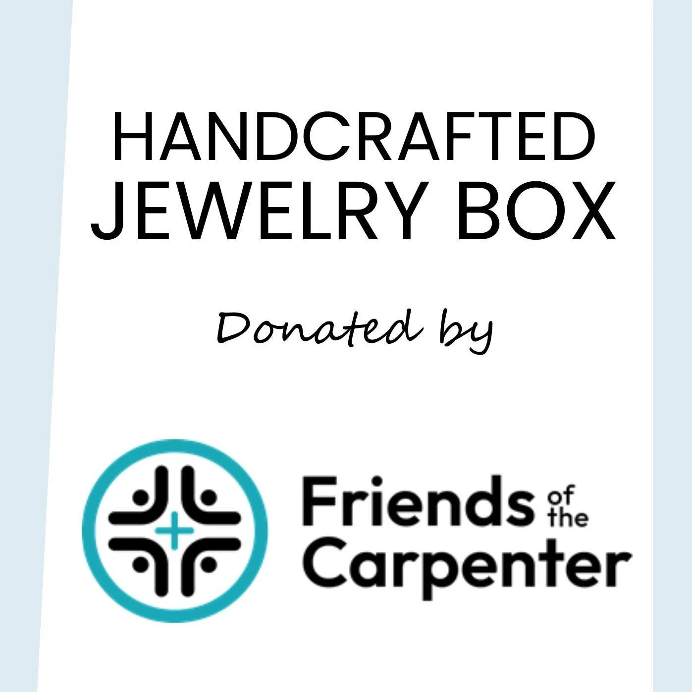 Thank you to @@friendsofthecarpenter  and @duaDuane Sich for also donating a beautifully handcrafted wood jewelry box, complete with an insert for small precious items. Your care and craftsmanship shine through every detail, and we&rsquo;re grateful 