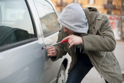 If you stumble upon an auto break-in in process, be safe: get away and call 911.
