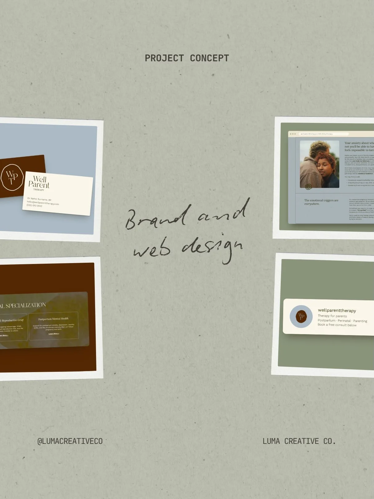 Therapists: your brand is the first thing a potential client feels, before they ever read a word. 🌿

A brand and website designed to feel calm, compassionate, and trustworthy, so the right clients feel safe reaching out.

Swipe to see how it all com