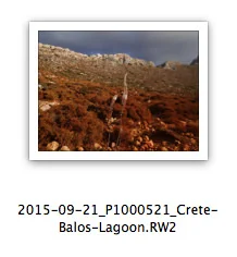 Example of Filename including picture creation timestamp and location description;