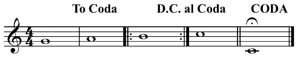 “Da Capo al coda example short” by Hyacinth at the English language Wikipedia. Licensed under CC BY-SA 3.0 via Wikimedia Commons