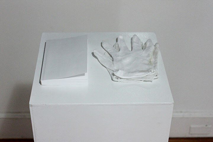  Kasia Houlihan -&nbsp; To... To...&nbsp; (artist book, white gloves) 2012 
