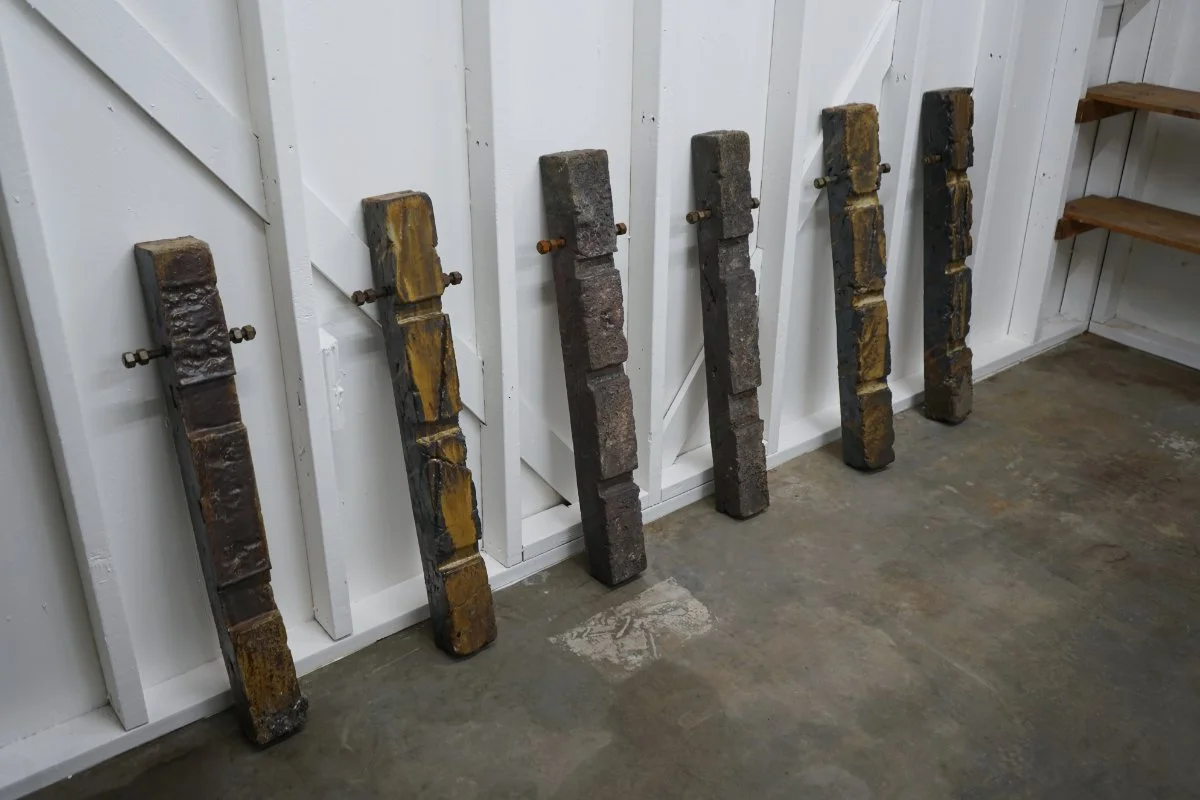  Dakota Parkinson   arch of swords   2025. Brick clay, steel, woodfired. 