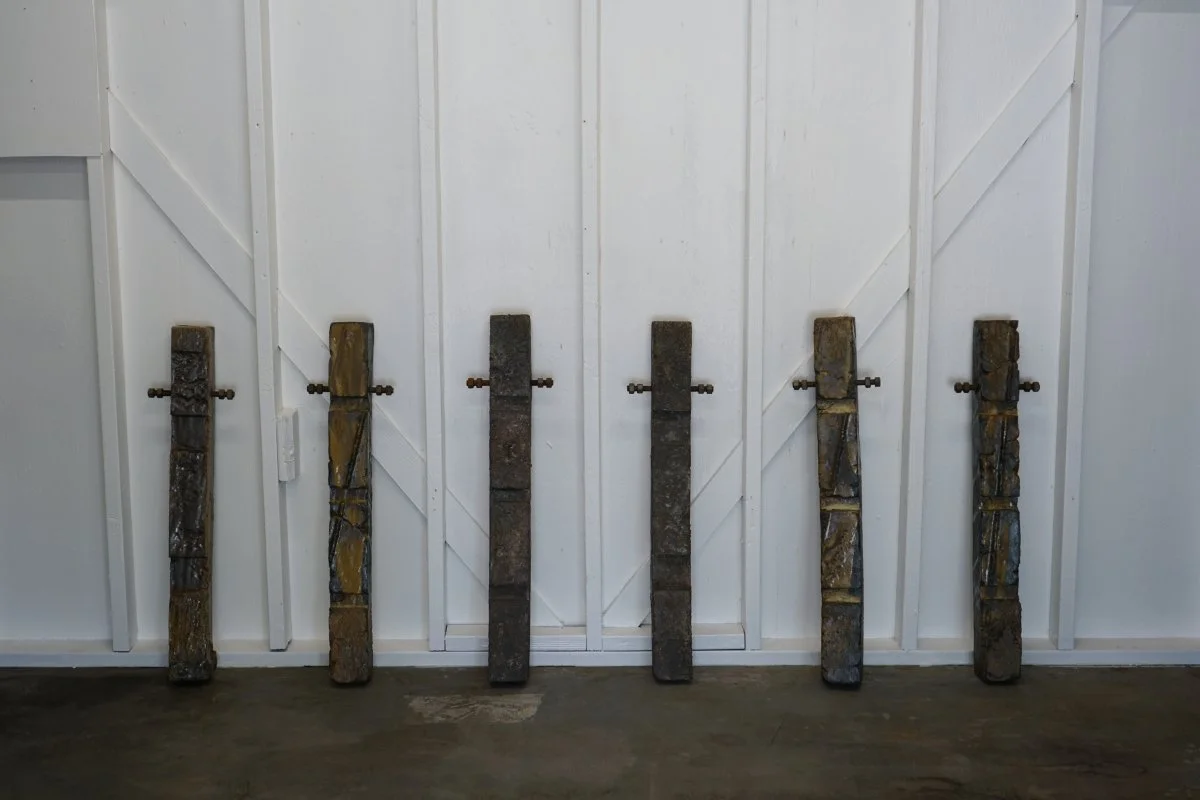  Dakota Parkinson   arch of swords   2025. Brick clay, steel, woodfired. 