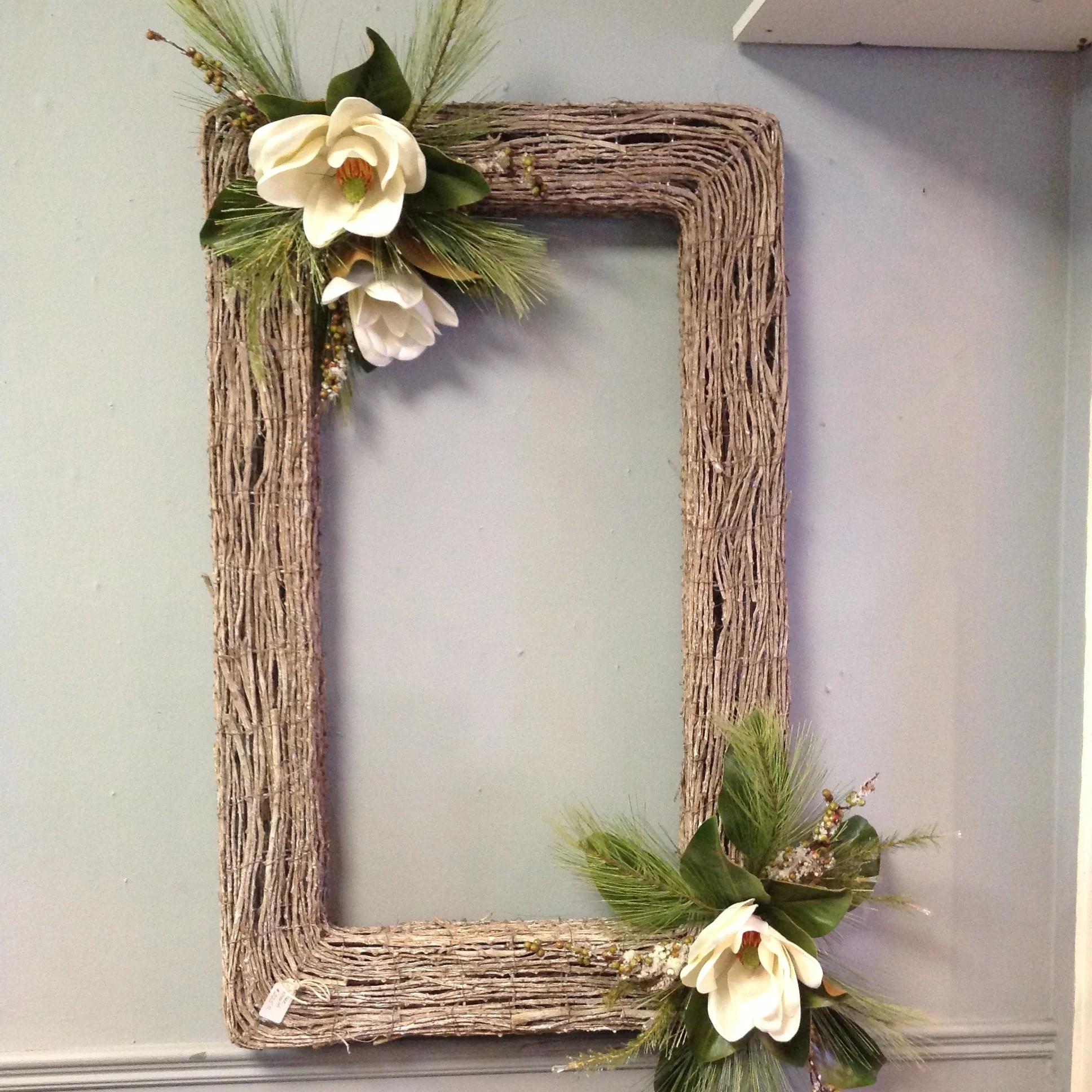 Square Birch and Magnolia Wreath