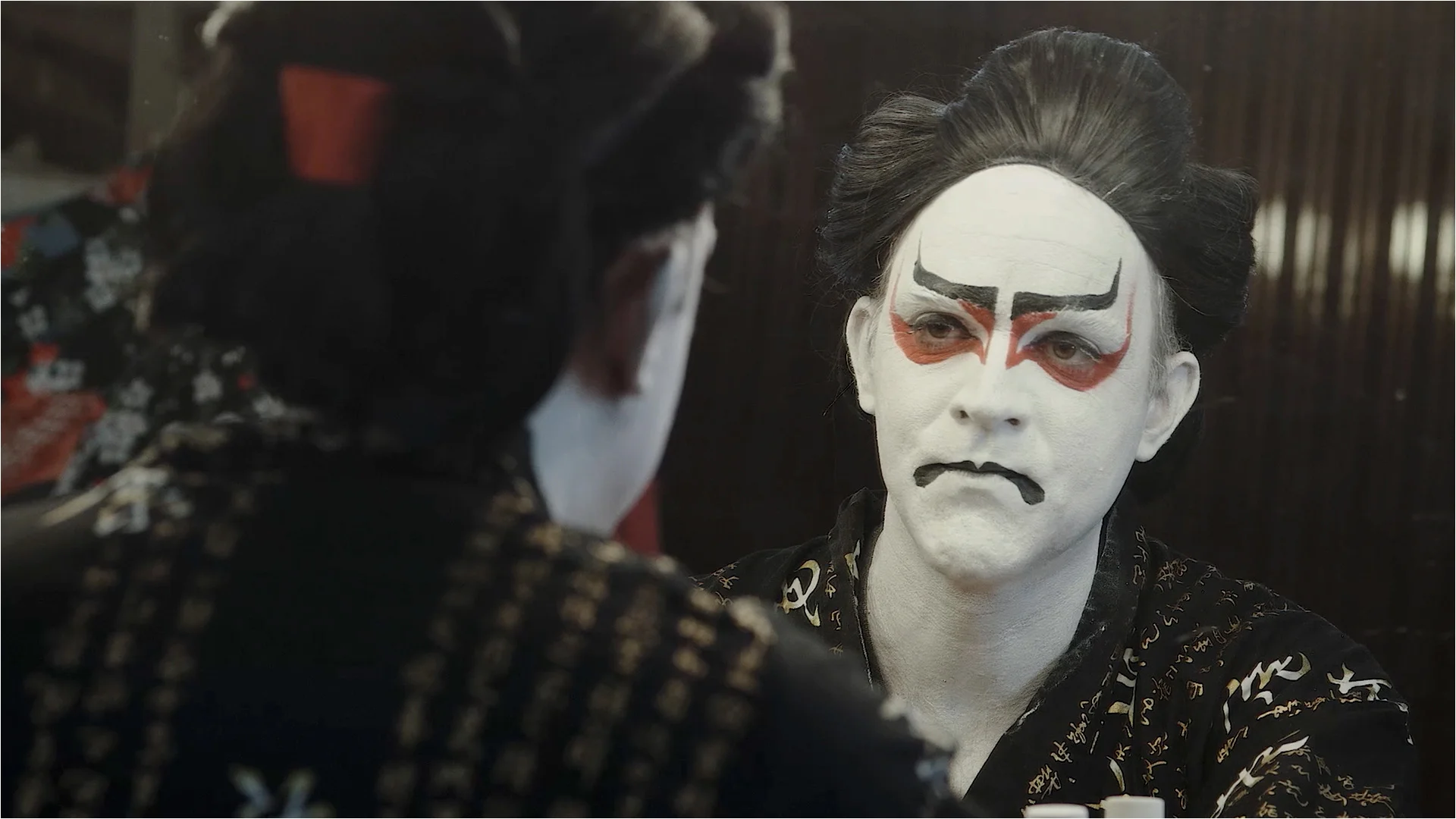 Fallen legend: a disillusioned Peter Fleming in his dressing room, preparing for his final performance of his latest work, "Kabuki Wow."