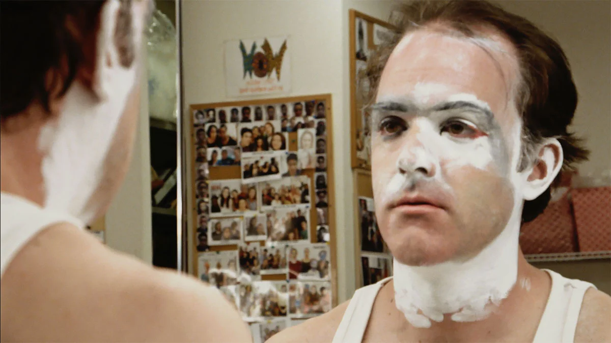 Brendan Dowling in the makeup chair