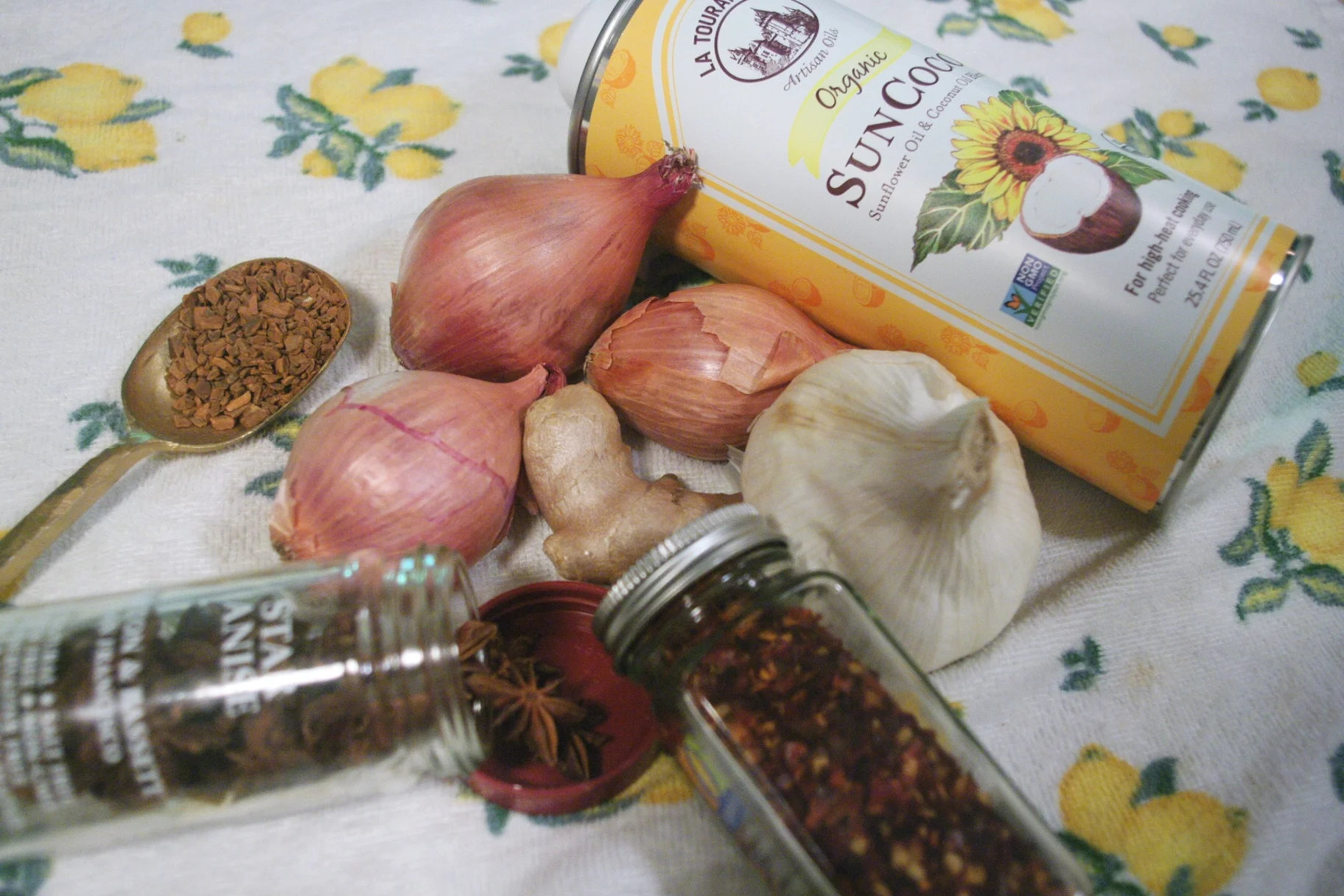 Not pictured: Me spending 20 minutes picking cinnamon chips out of the aromatics after they cooked (LOL). If you don’t have cinnamon sticks on hand you can sub for 1 1/2 tsp powder!