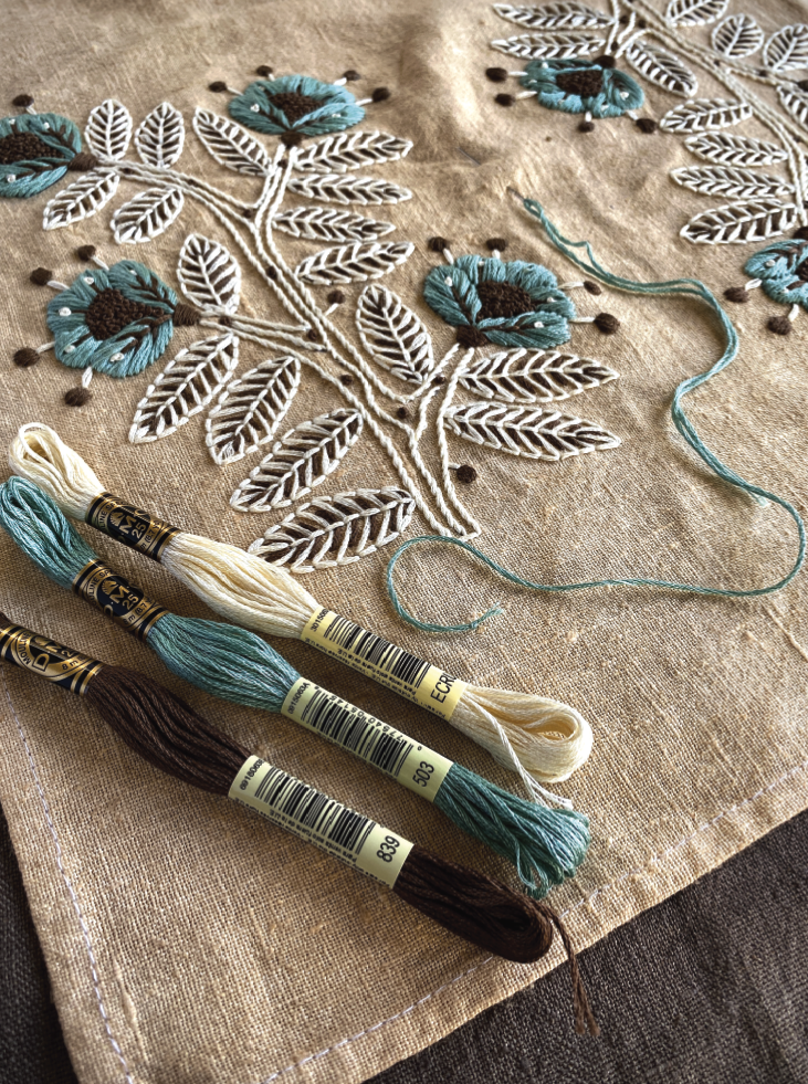 HELENA - Flowers on a stem. Stitch one or multiples in rows.