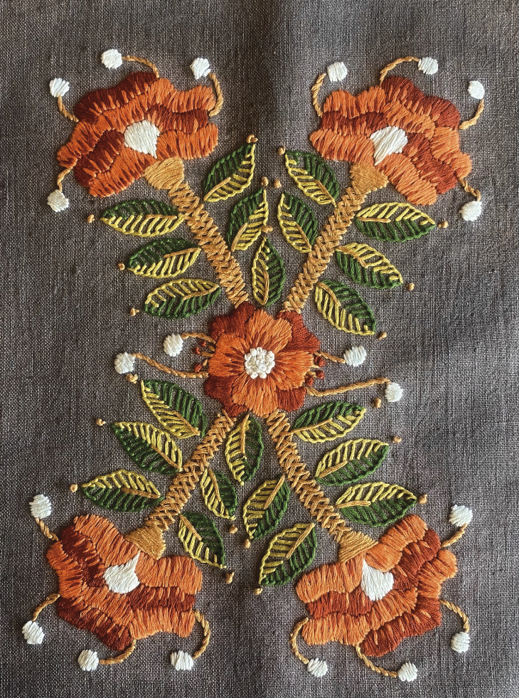 EVA - Earthy colours for this floral beauty.