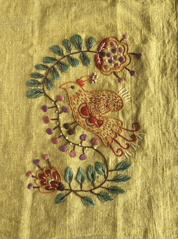 LOLA - Blended thread colours and lovely textures with single stitches.