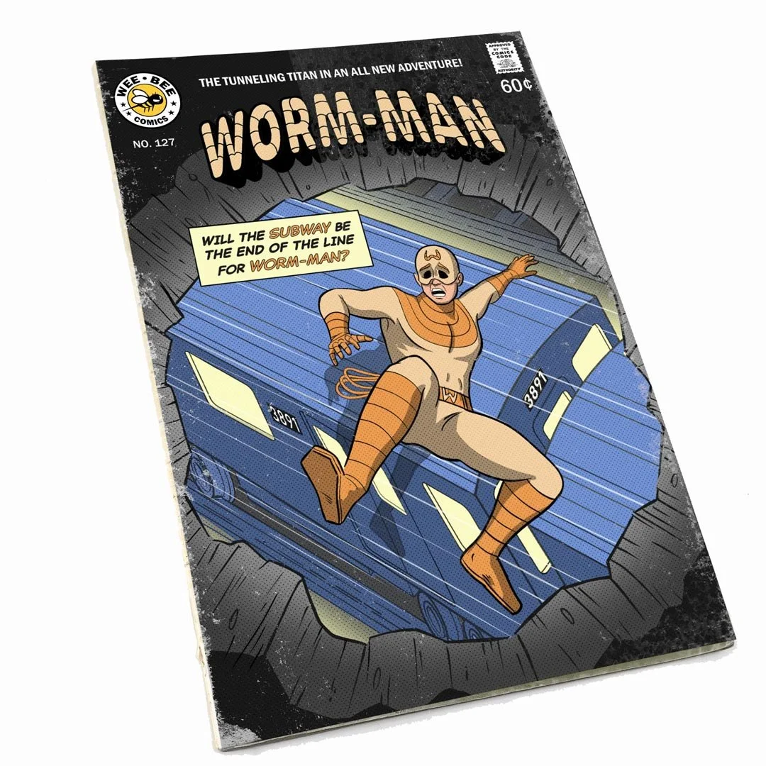  Worm-man Comic Book Cover Mock-up 