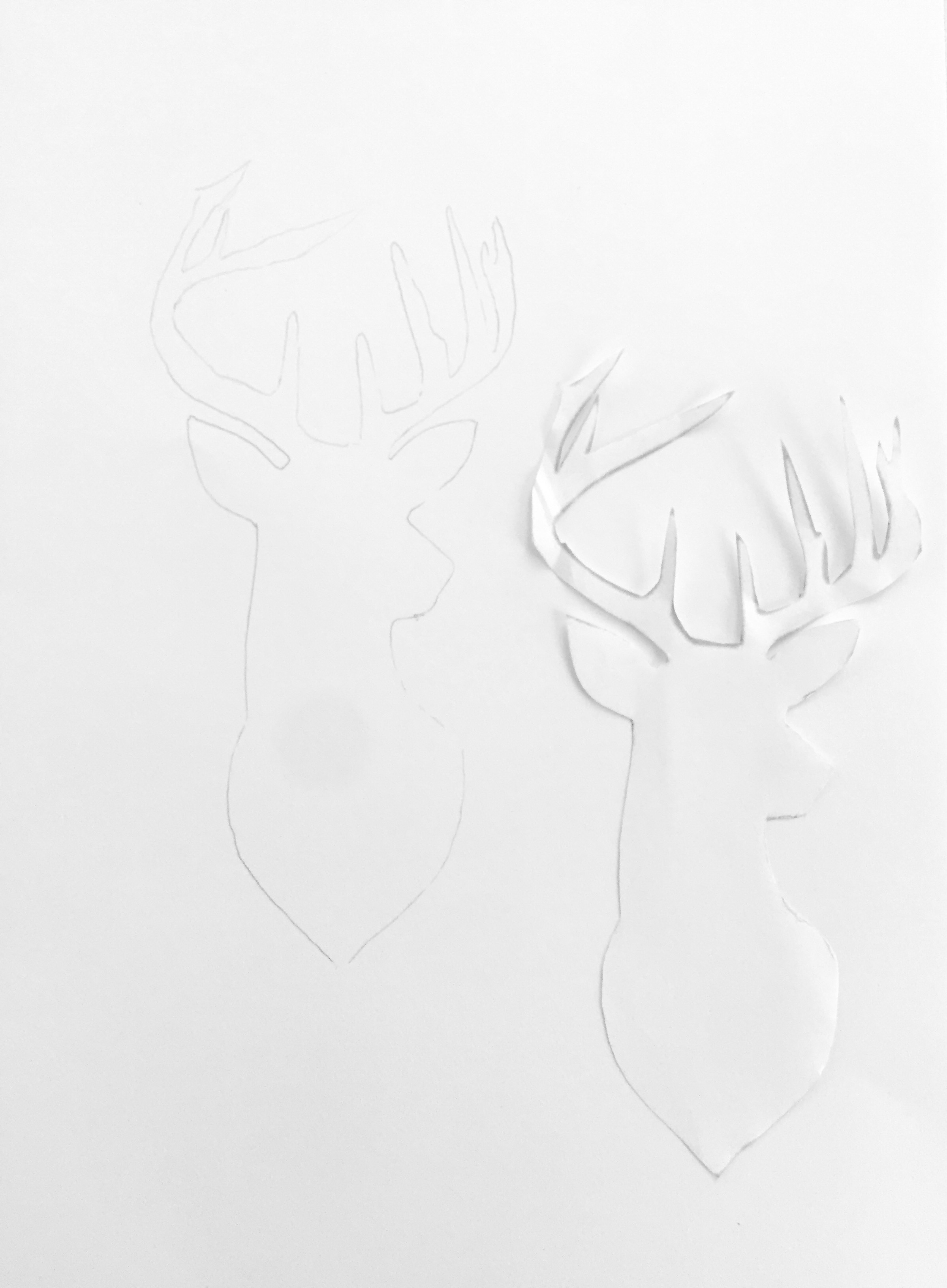 Reindeer template. traced in pencil