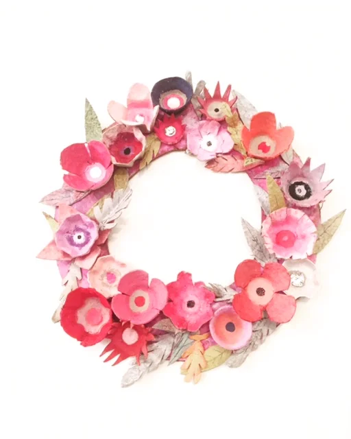 Egg Carton Flower Wreath — ART CAMP