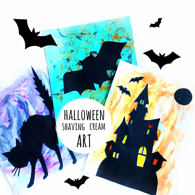 DIY Marbled Paper Halloween Art Project for Kids 